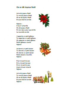 Chanson Noël On se dit joyeux Noël - Paroles illustrées "On se dit