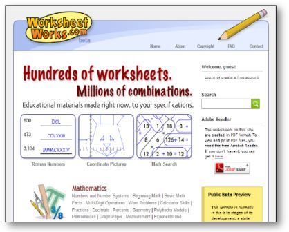 Worksheetworks.com : c'est un générateur de dizaines d'activités (sudoku, puzzles, exercices de maths, carte géographiques, carrés magiques, calendrier....) en anglais !