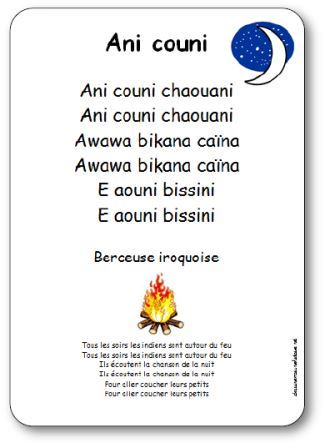 Berceuse iroquoise indien maternelle Ani couni