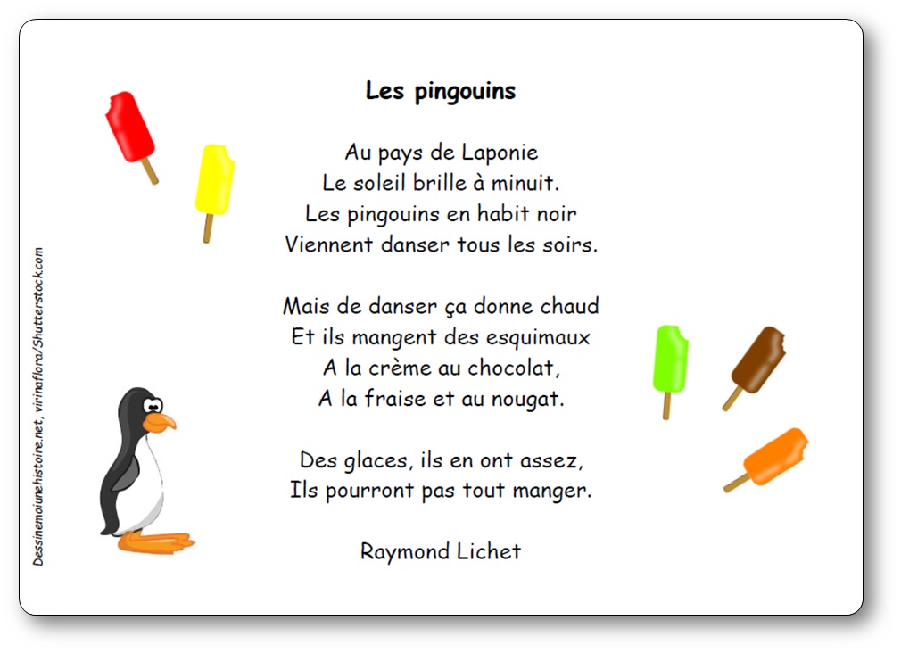 Poésie Les pingouins de Raymond Lichet, poésie pingouin
