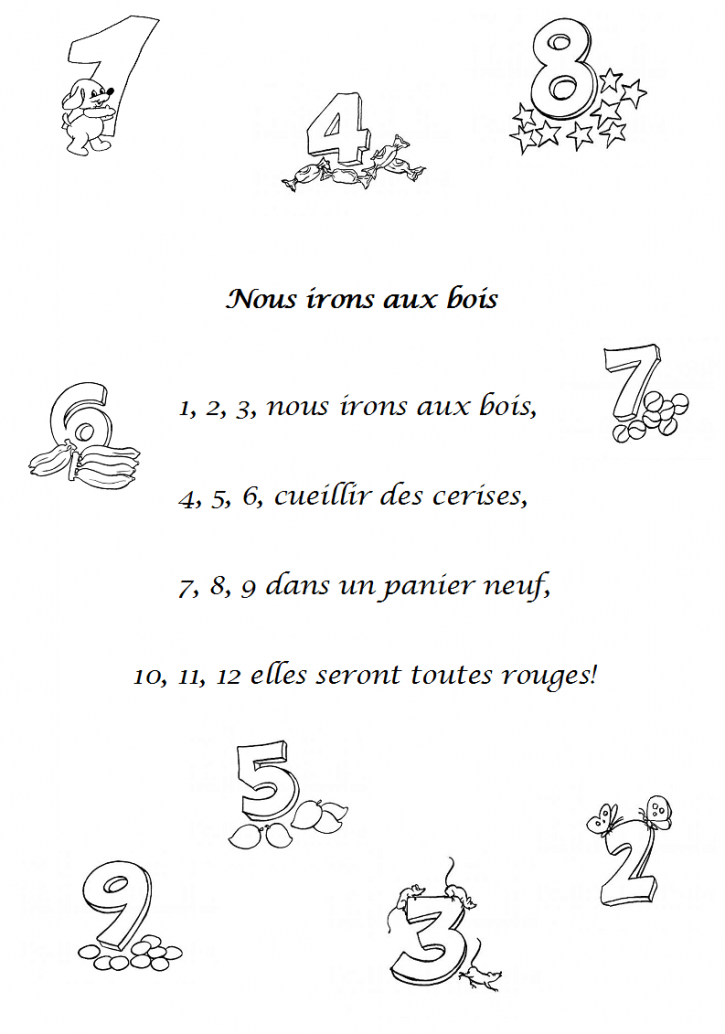 image comptine 1 2 3 nous irons aux bois