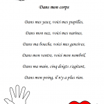 Comptine Dans mon corps