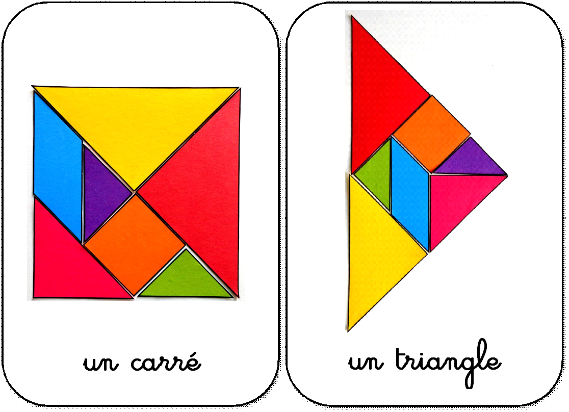 10 formes en tangram maternelle carré et triangle