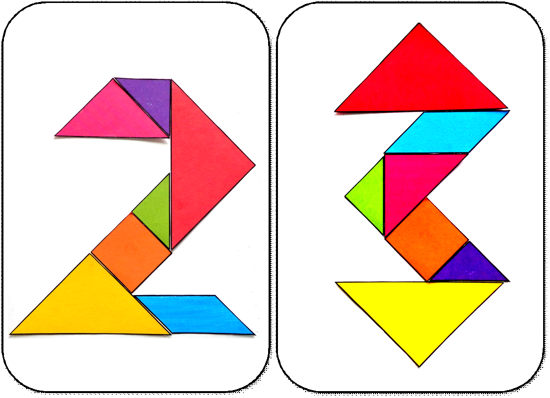Chiffres 0 à 9 tangram maternelle ms chiffres 2 et 3
