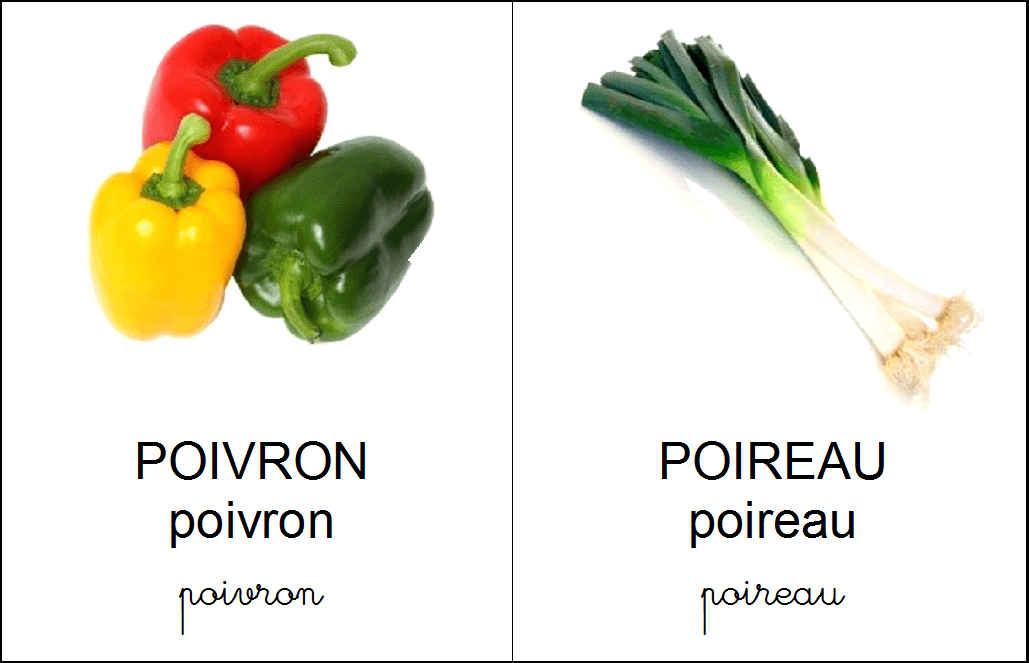 L'imagier des fruits et légumes à imprimer - Imagier fruits et légumes