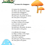 Comptine j'ai ramassé des champignons