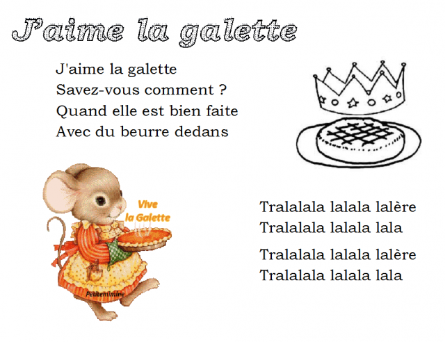 comptine j'aime la galette