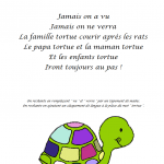 comptine la famille tortue