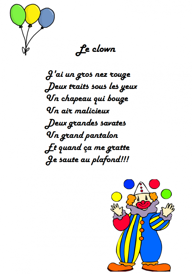 comptine le clown