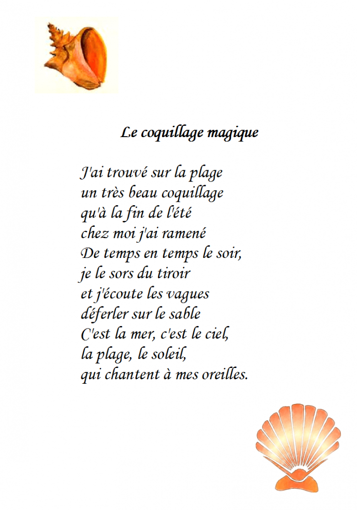 poésie le coquillage magique