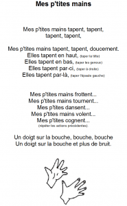 Comptine mes p'tites mains
