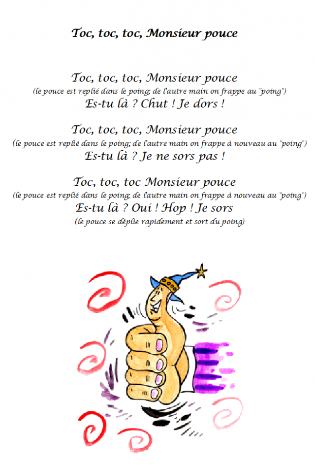 comptine monsieur pouce