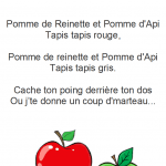 Comptine pomme de reinette et pomme d'api