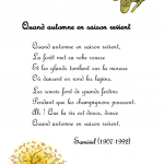 Poésie quand automne en saison revient