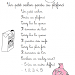 comptine un petit cochon pendu au plafond