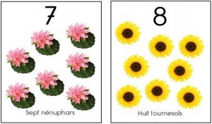 image affiche nombres 1 à 10 fleurs