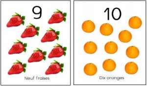image affiche nombres 1 à 10 fruits