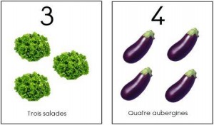 image affiche nombres 1 à 10 légumes