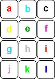 image jeu de mémory couleur des lettes scriptes (minuscules)