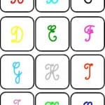 image jeu de mémory couleur des lettres cursives majuscules
