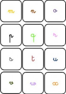 image jeu de mémory couleur des lettres cursives minuscules