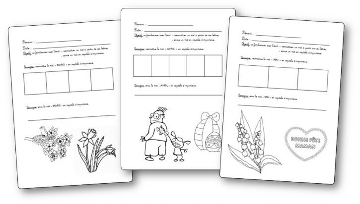 Reconstituer le noms des mois de l'année