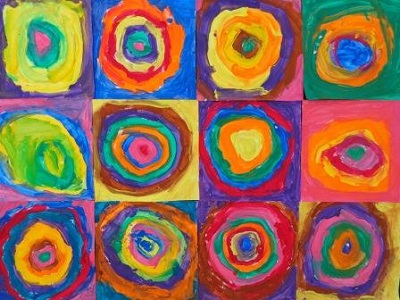 Vasssily Kandinsky Cercles concentriques production d'élève