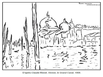 Coloriage Claude Monet Venise le Grand Canal