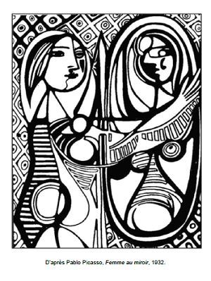 Coloriage Pablo Picasso Femme au miroir