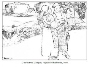 Coloriage Paul Gauguin Paysannes bretonnes