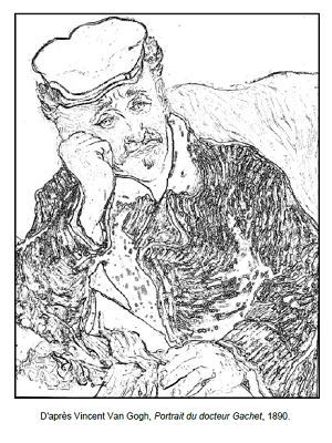 Coloriage Van Gogh Portrait du docteur Gachet