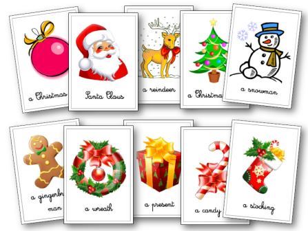 Flashcards anglais Noël, Noël en anglais
