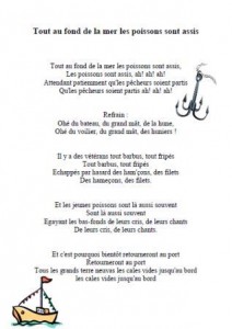 Tout au fond de la mer les poissons sont assis