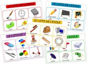 Loto des objets de l'école