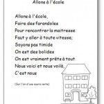 Comptine allons à l'école