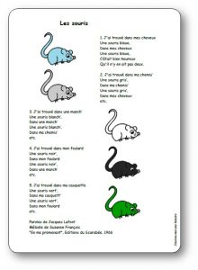 Chanson Les souris de Jacques Lafont et Suzanne François