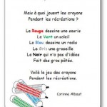 Comptine pour apprendre les couleurs à l'école maternelle Les crayons de couleur