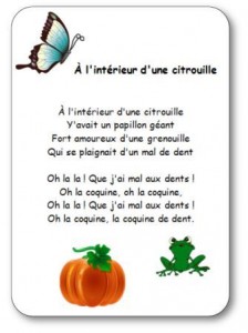 Comptine A l'intérieur d'une citrouille