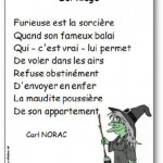 Comptine pour enfants maternelle, cycle 2, sur le thème d'Halloween et des sorcières. Comptine Sortilège
