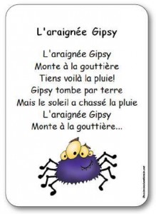 Comptine pour enfants maternelle, cycle 2, sur le thème d'Halloween et des araignées. Comptine L'araignée Gipsy