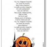 Comptine pour enfants maternelle, cycle 2, sur le thème d'Halloween et des sorcières. Comptine Toc toc frappons à la porte