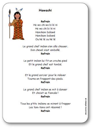 Chanson Hawachi, chanson indien maternelle