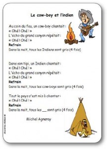 Chanson Cowboy Et Indien De Michel Agneray Paroles Illustrees A Imprimer