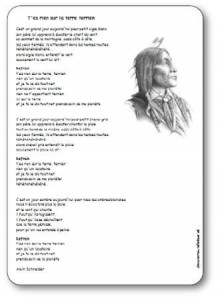 Chanson T'es rien sur la Terre terrien Alain Schneider