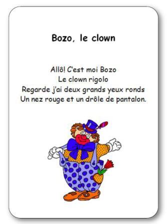 Comptine sur le thème du cirque, Bozo le clown
