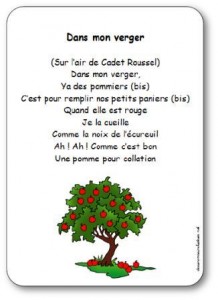 Comptine Dans mon verger