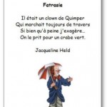 Comptine sur un clown de Quimper Fatrasie de Jacqueline Held