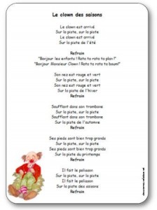 Comptine Le clown des saisons