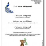 Jeu de doigts J'ai vu un chimpanzé