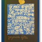 Carte de Noël graphisme drawing gum et encre